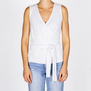 XS Gap v-neck wrap shirt white